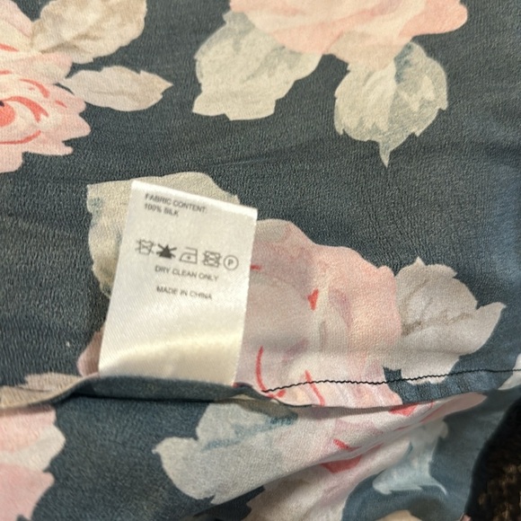 R13 Lace Slip Dress Silk Size Medium Black With Pink Floral Pattern Mid Length - Picture 6 of 11